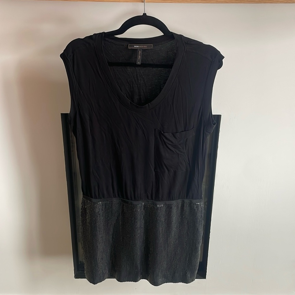 BCBG Sequined Tshirt Dress